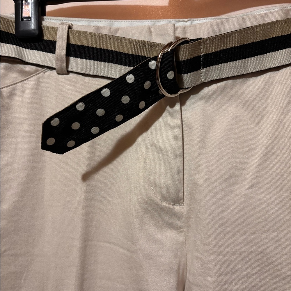 Style & Co Khaki Women’s Pants with Polka Dot Belt. NWT